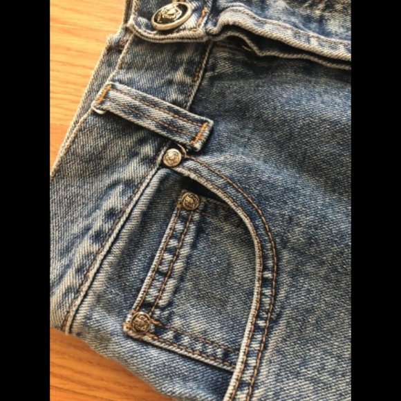 Vtg 90s Versace Jeans Wide Leg Jeans - Picture 5 of 10